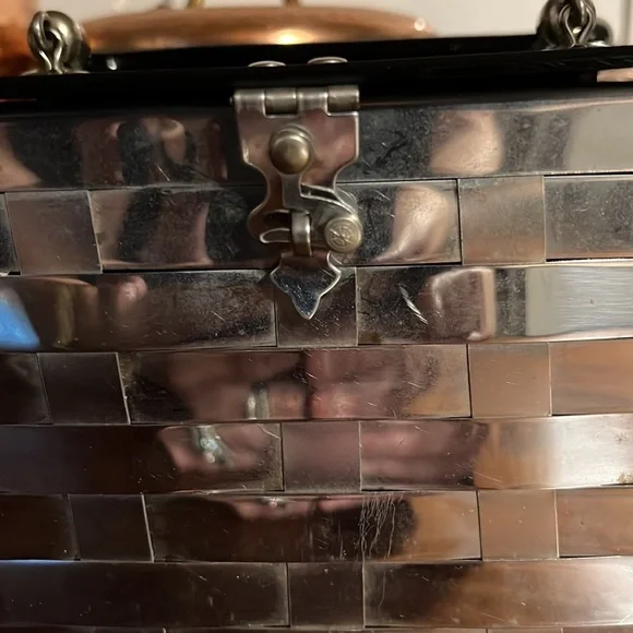 Vintage Dorset Rex fifth avenue bag from the 50s. Metal! Basket weave - Picture 3 of 15